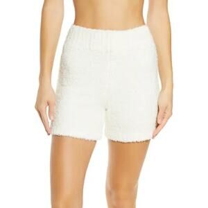 Skims Ivory Cream Cozy Knit Stretch Waist Terrycloth Shorts S / M